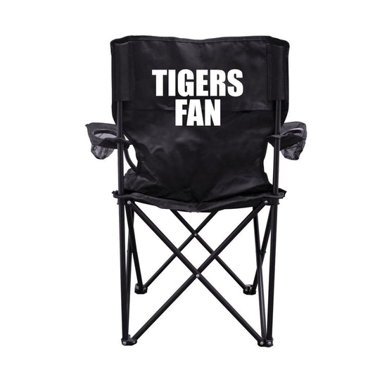 Tigers Fan Black Folding Camping Chair with Carry Bag
