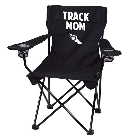 Track Mom Black Folding Camping Chair with Carry Bag
