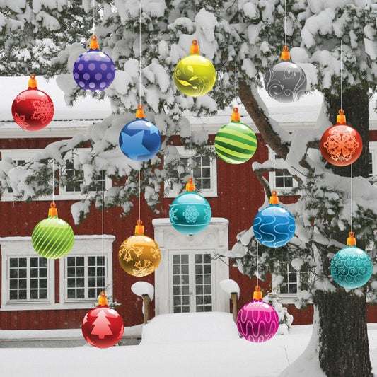 Traditional Hanging Christmas Ornaments (Flat Ornament Shape) Yard Decorations - FREE SHIPPING