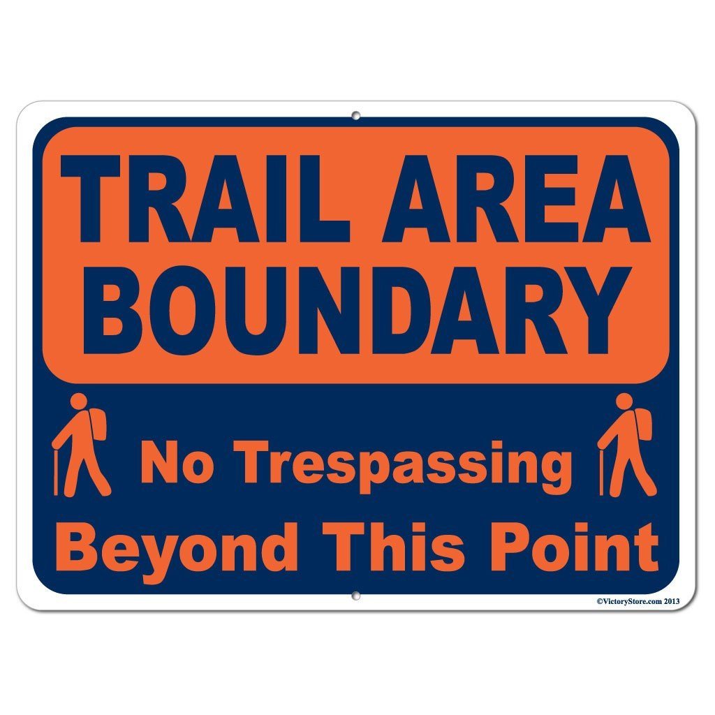 Trail Area Boundary Sign or Sticker - #1