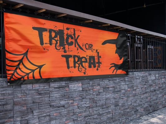 Trick or Treat Waterproof Vinyl Halloween Banner