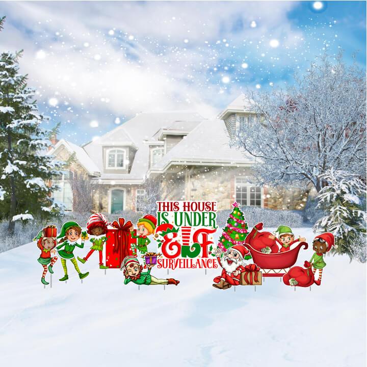 Under Elf Surveillance Yard Card Display 9 pc set (19678)