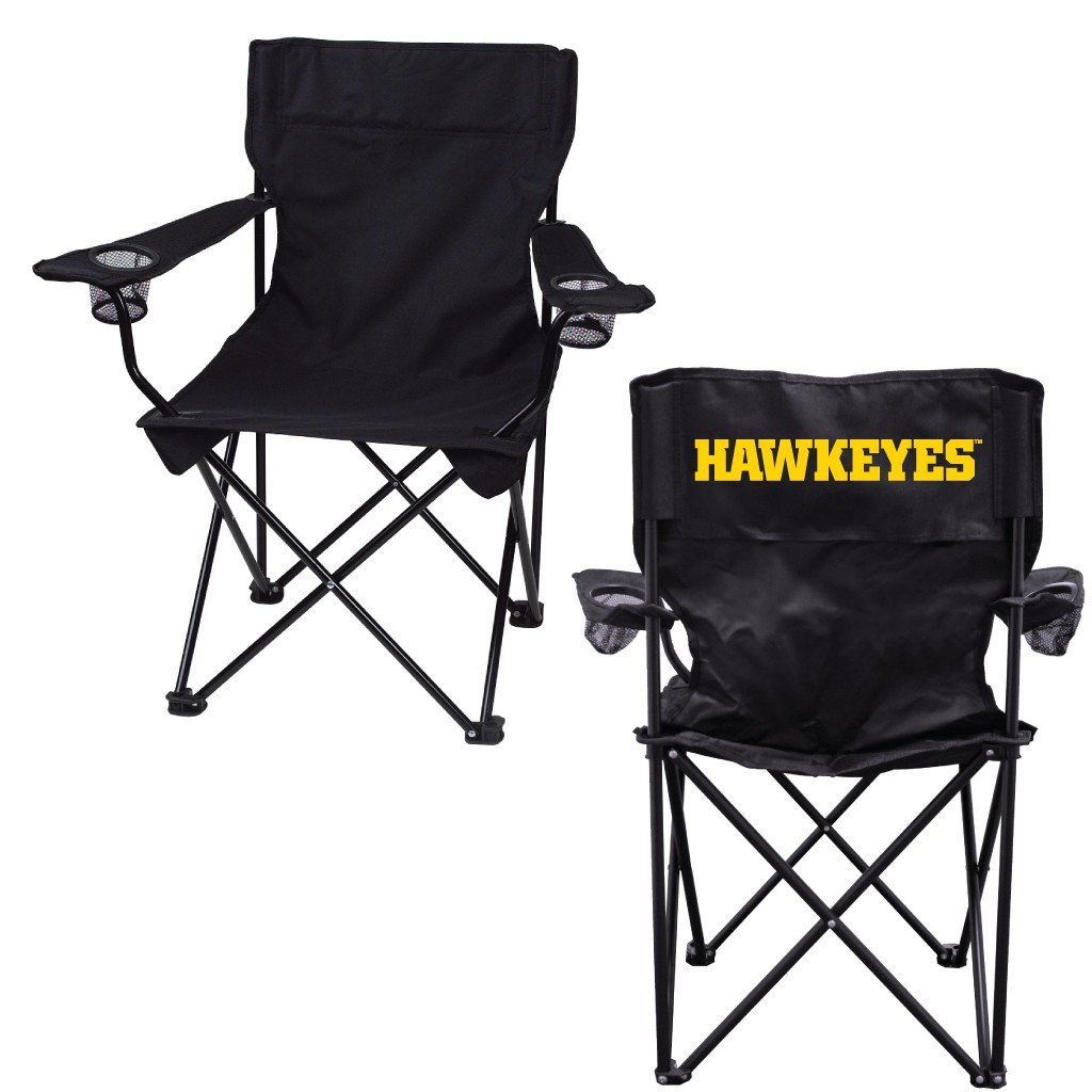 University of Iowa Hawkeyes Black Folding Camping Chair
