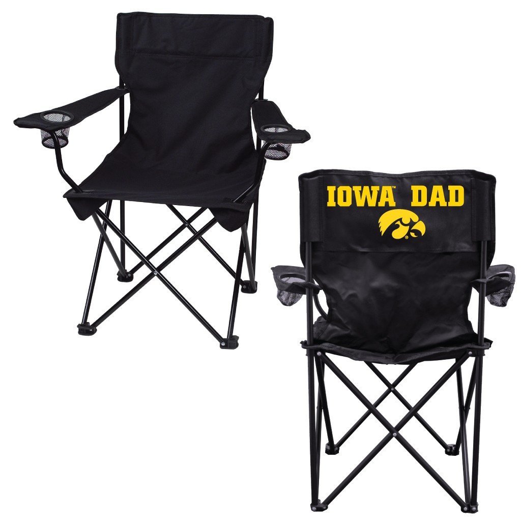 University of Iowa "Iowa Dad" Black Folding Camping Chair