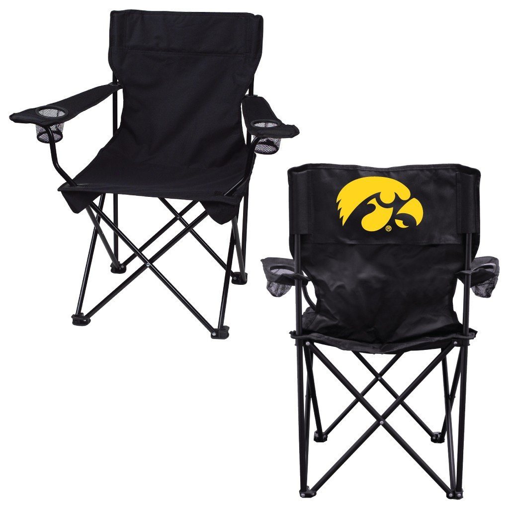 University of Iowa Tigerhawk Black Folding Camping Chair