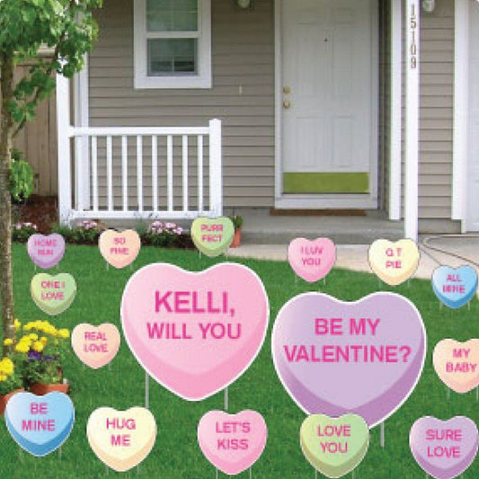 Valentine's Day Custom Candy Heart Yard Decoration - FREE SHIPPING