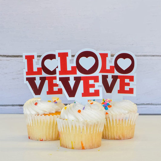 Valentines Cupcake Toppers - Set of 100 (Love)