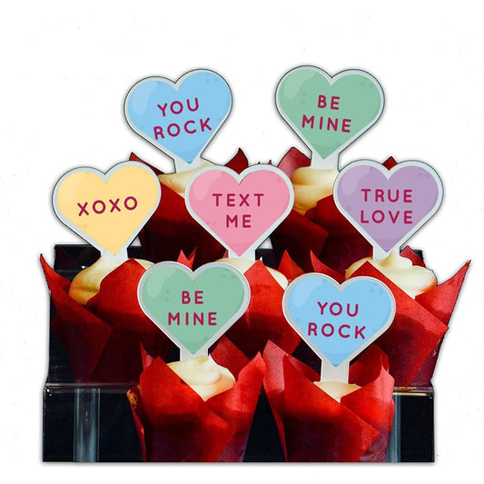 Valentine's Day Cupcake Toppers - 100 Pack