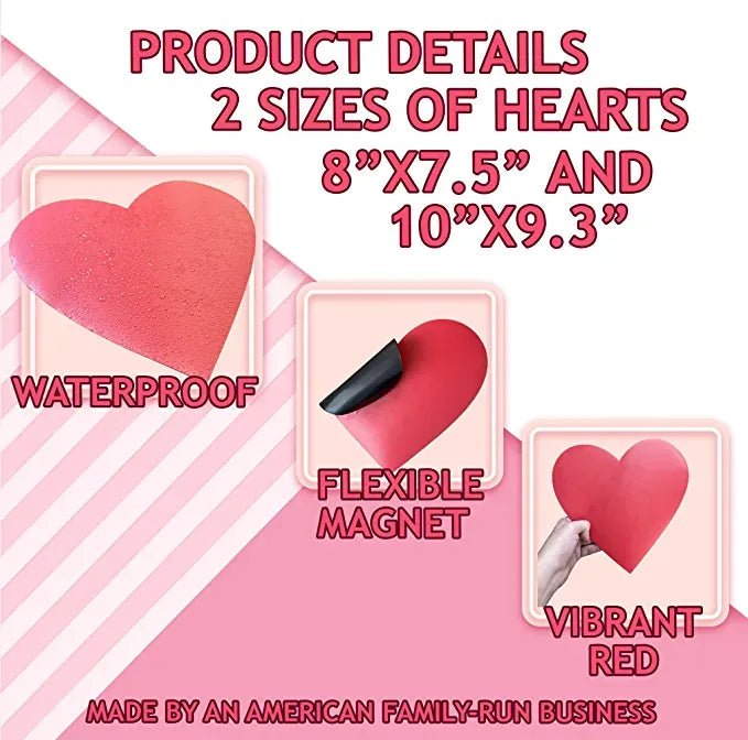 Valentine's Day Garage Magnets | Red Hearts