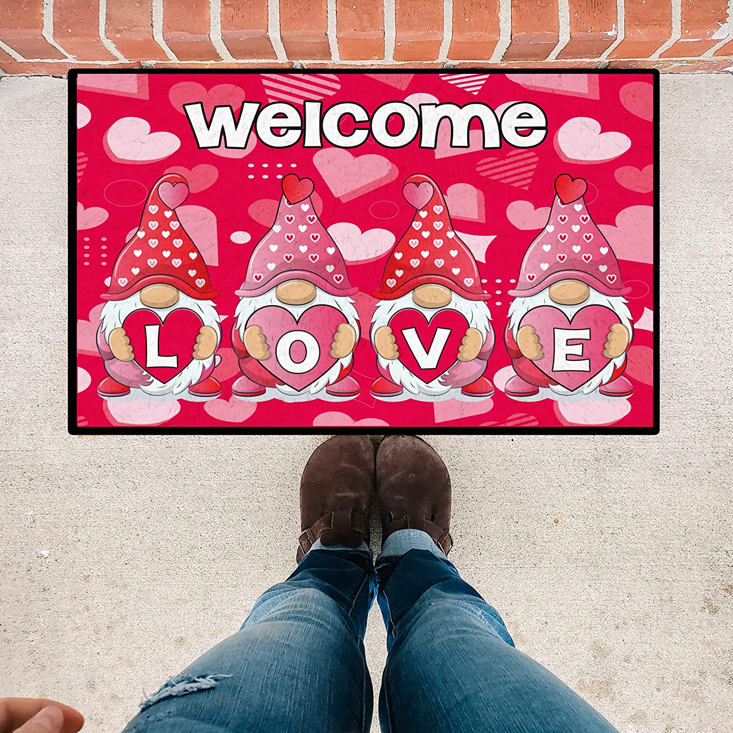 Valentine's Day Gnome Doormat (19919)