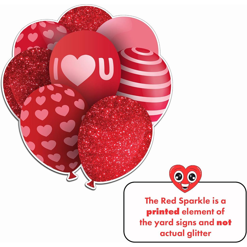 Valentines Yard Signs Filler | 23.5" Balloons and Presents | 8 Pc Set