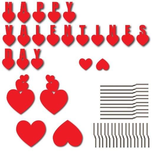 Valentine's Day Yard Decoration - Happy Valentine's Day Hearts - FREE SHIPPING