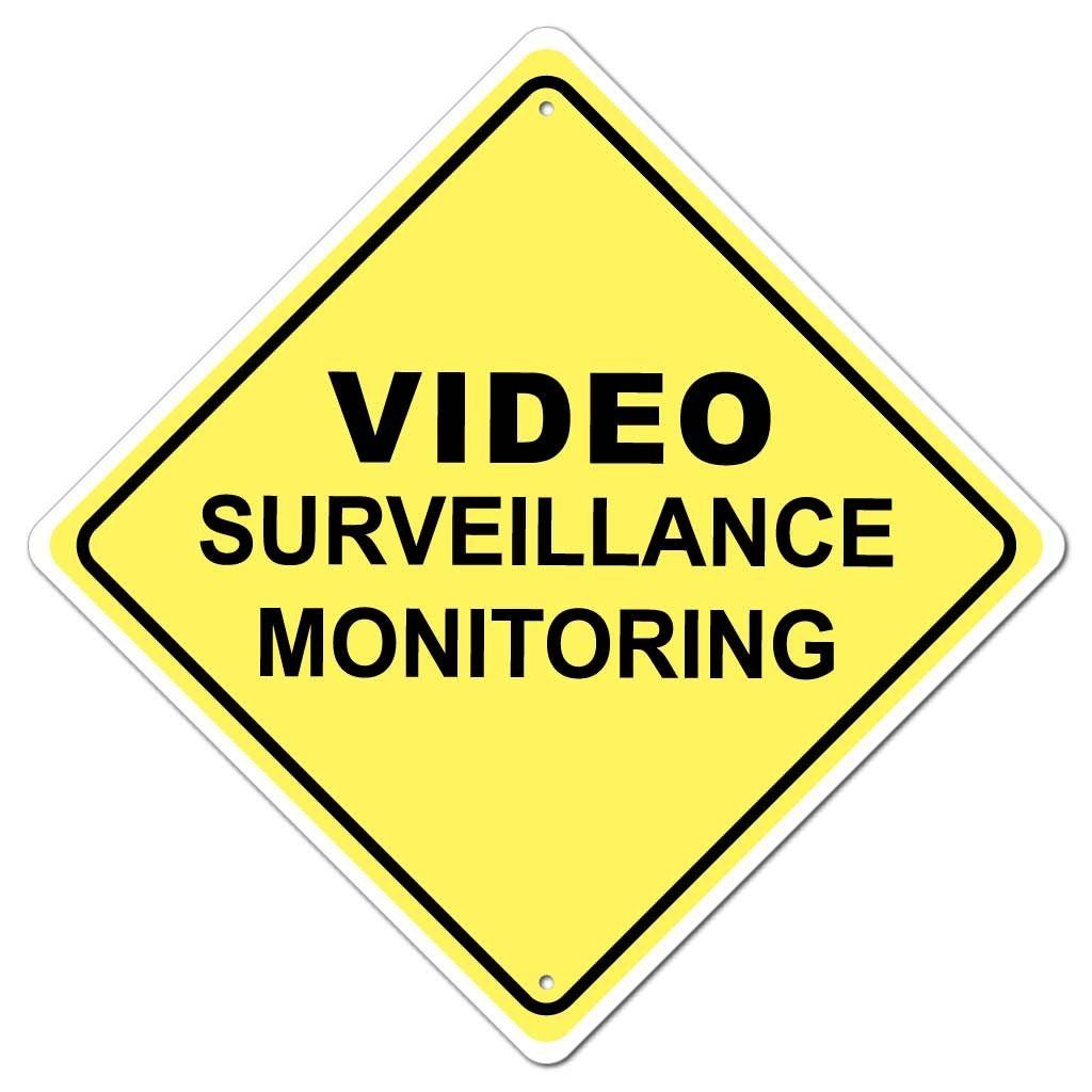 Video Monitor Sign Video Surveillance Monitoring Sign/Sticker | VictoryStore ...