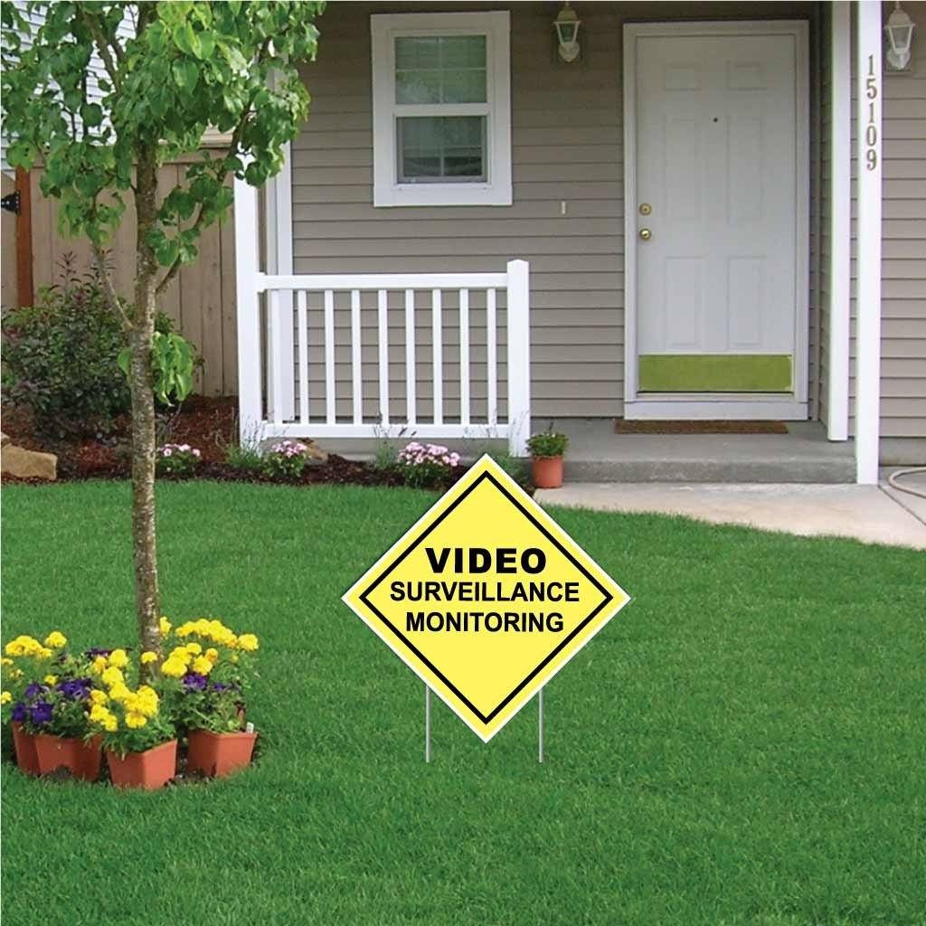 Video Monitor Sign Video Surveillance Monitoring Sign/Sticker | VictoryStore ...