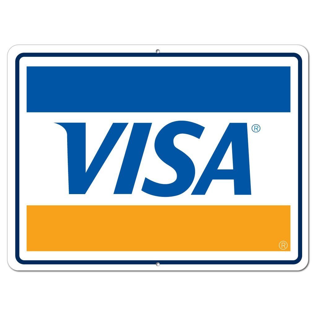Visa Credit Card Sign or Sticker - #4