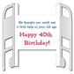 4' Stock Design Giant 40th Birthday Card - Over The Hill Walker