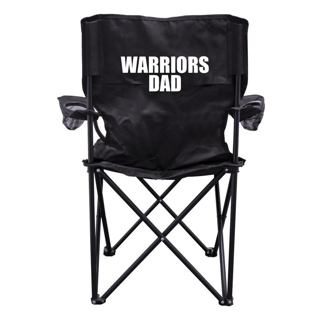 Warriors Dad Black Folding Camping Chair