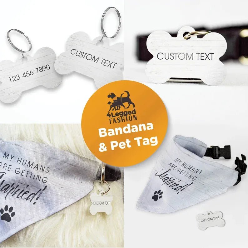 Wedding Dog Bandana and Tag | Bundle