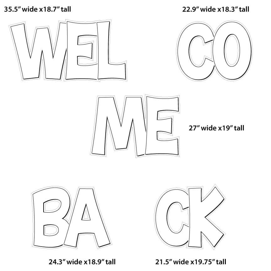 Welcome Back First Day of School with White Letters Yard Card Signs - 12 pc set