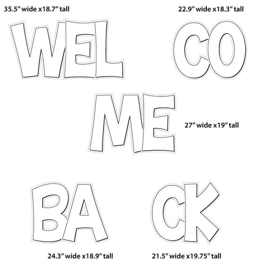 Welcome Back First Day of School with White Letters Yard Card Signs - 12 pc set