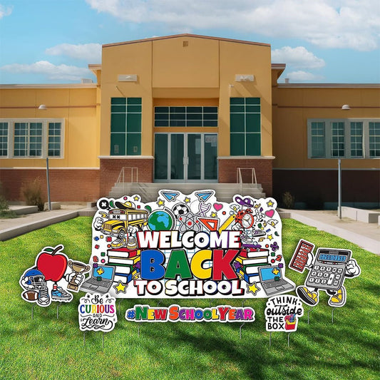 Welcome Back to School Yard Decorations - 6 pc set