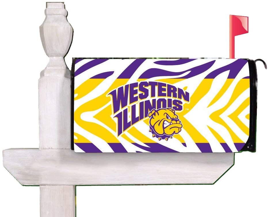 Western Illinois Zebra Print Magnetic Mailbox Cover