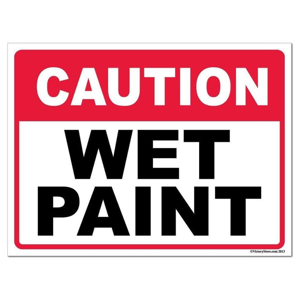 wet paint sticker