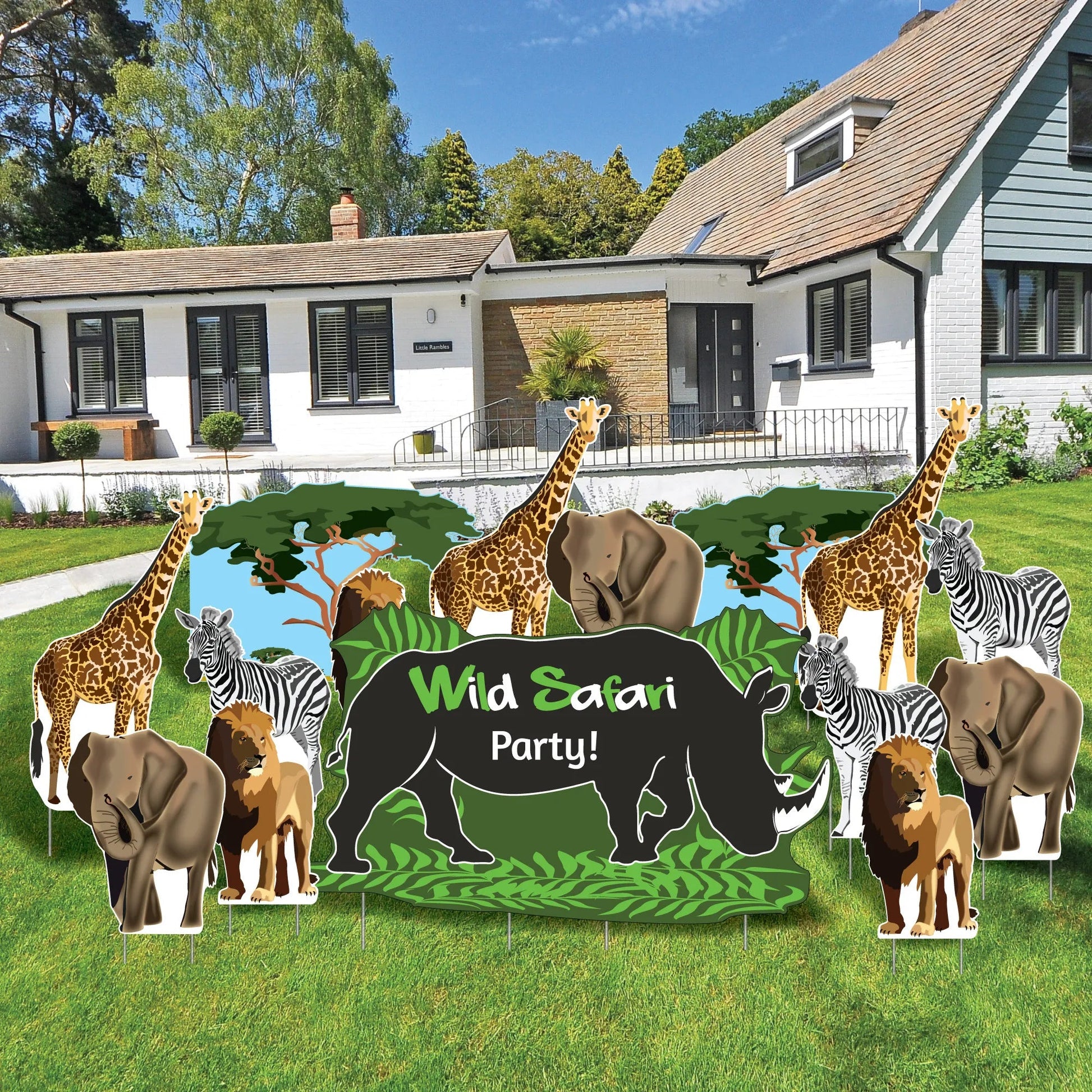 Wild Safari Birthday Yard Decorations 15 piece set