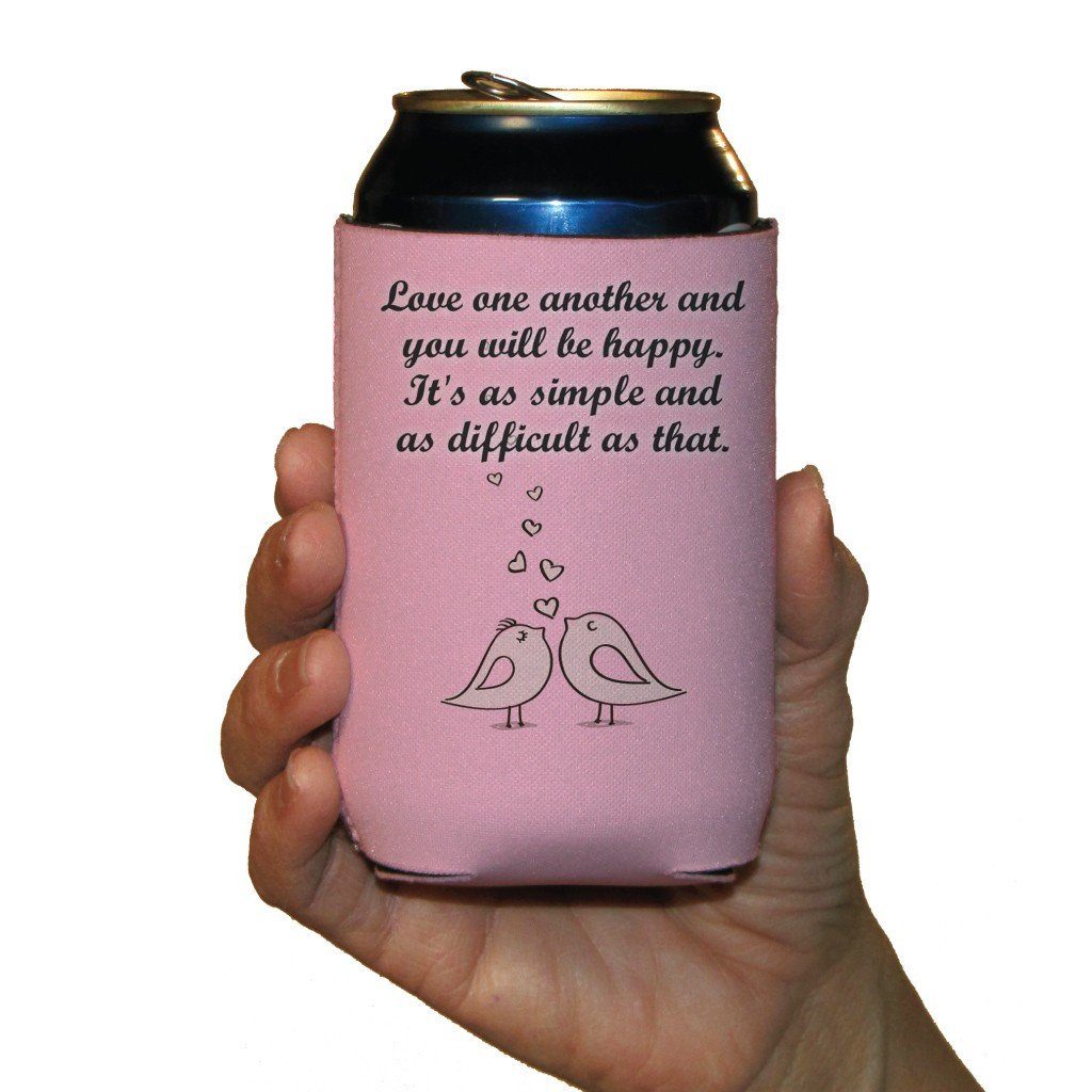 Love Birds Wedding Themed Can Coolers Set of 6 - 6 Designs - FREE SHIPPING