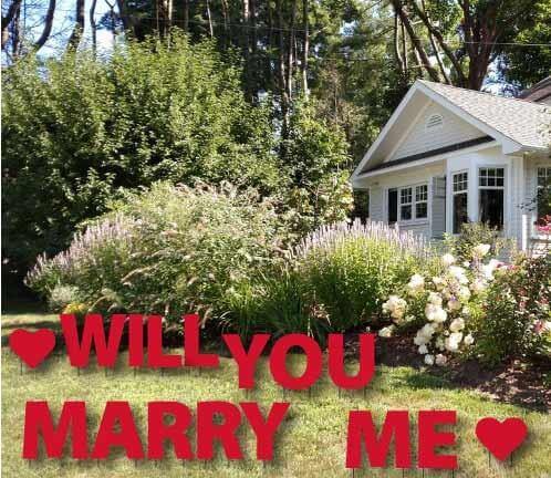 will you marry me yard card