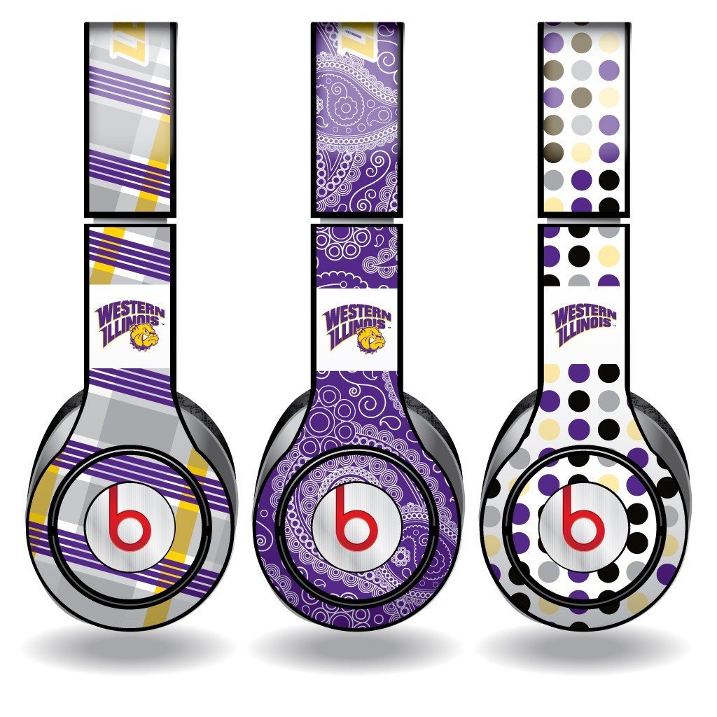 Western Illinois Skins for Beats Solo HD Headphones Set of 3 - FREE SHIPPING
