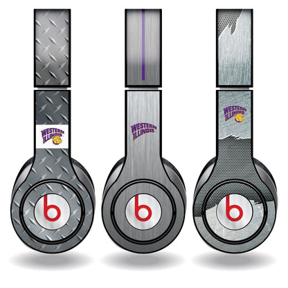 Western Illinois Skins for Beats Solo HD Headphones Set of 3 Metal - FREE SHIPPING