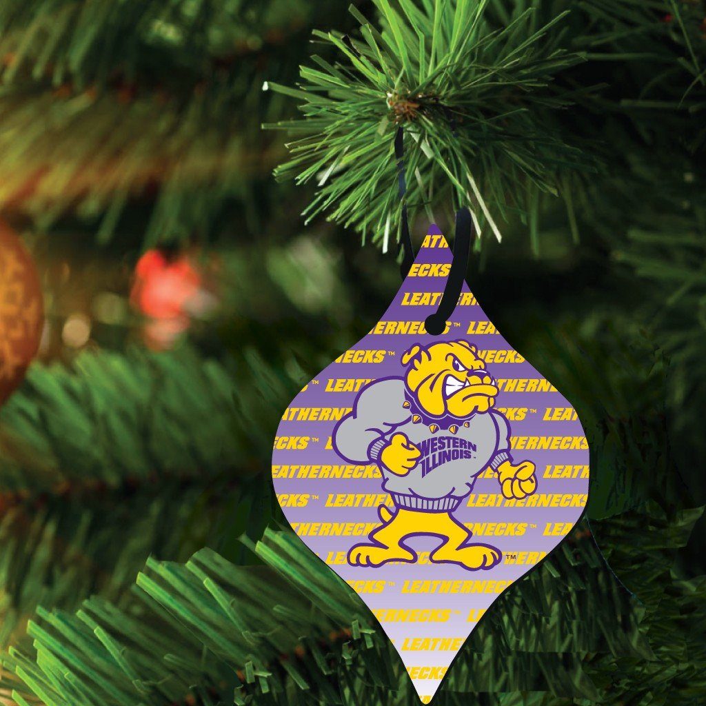 Western Illinois University Ornament - Set of 3 Tapered Shapes - FREE SHIPPING