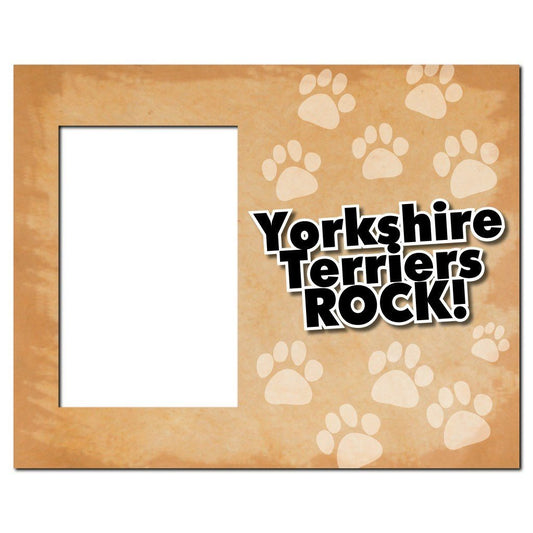 Yorkshire Terriers Rock Dog Picture Frame - Holds 4x6 picture