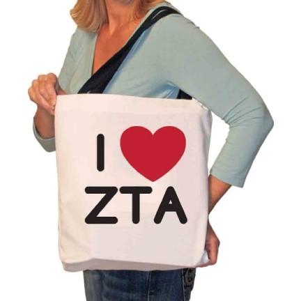 I Love Zeta Tau Alpha Tote Bag