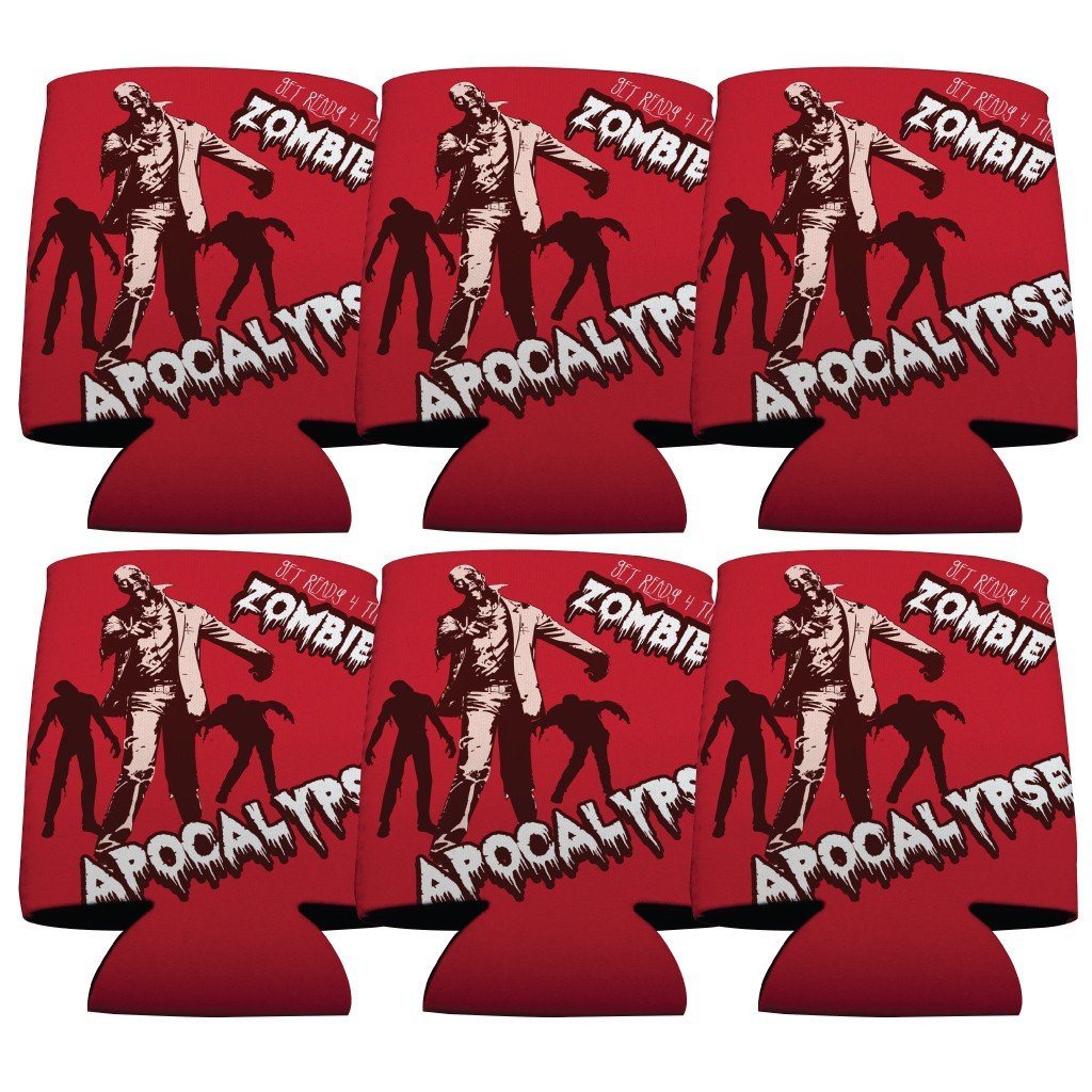 Zombie Apocalypse Halloween Can Cooler Set of 6 - FREE SHIPPING