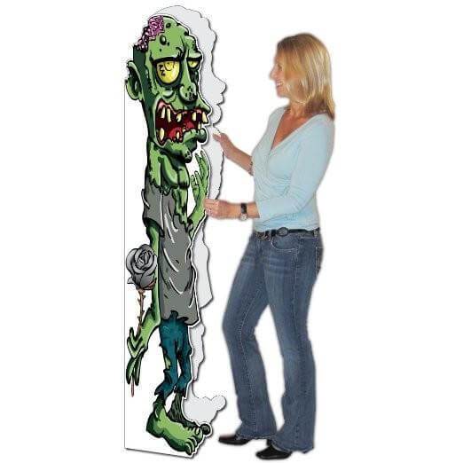 5'8" Stock Design Zombie Birthday Card w/Envelope - Life-Size Greeting Card