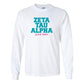 Zeta Tau Alpha Block Font "Seek the Noblest" Long Sleeve T-shirt - FREE SHIPPING