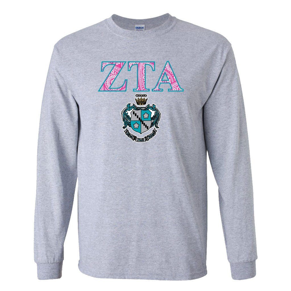 Zeta Tau Alpha Coat of Arms Long Sleeve T-shirt - FREE SHIPPING