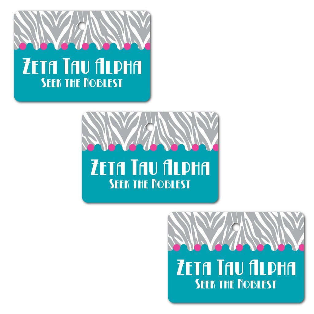 Zeta Tau Alpha Ornament - Set of 3 Rectangle Shapes - FREE SHIPPING
