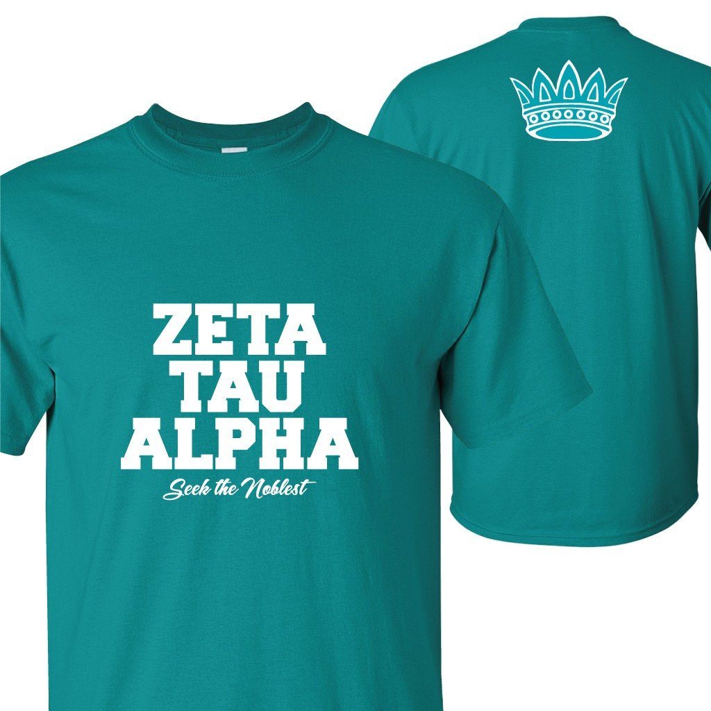 Zeta Tau Alpha Crown on Back Standard T-Shirt - FREE SHIPPING