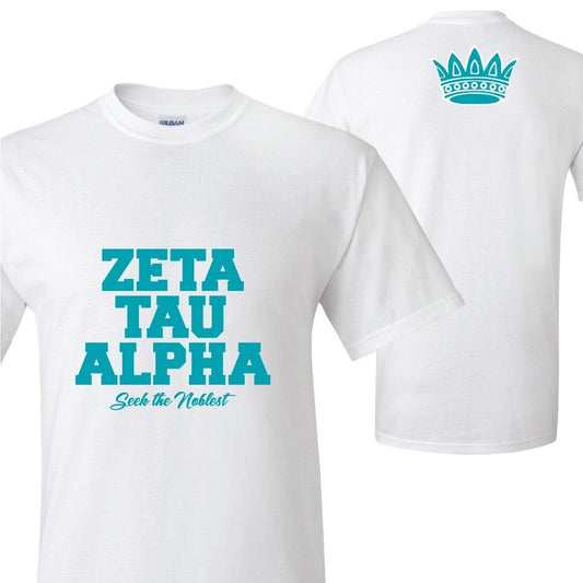 Zeta Tau Alpha Crown on Back Standard T-Shirt - FREE SHIPPING